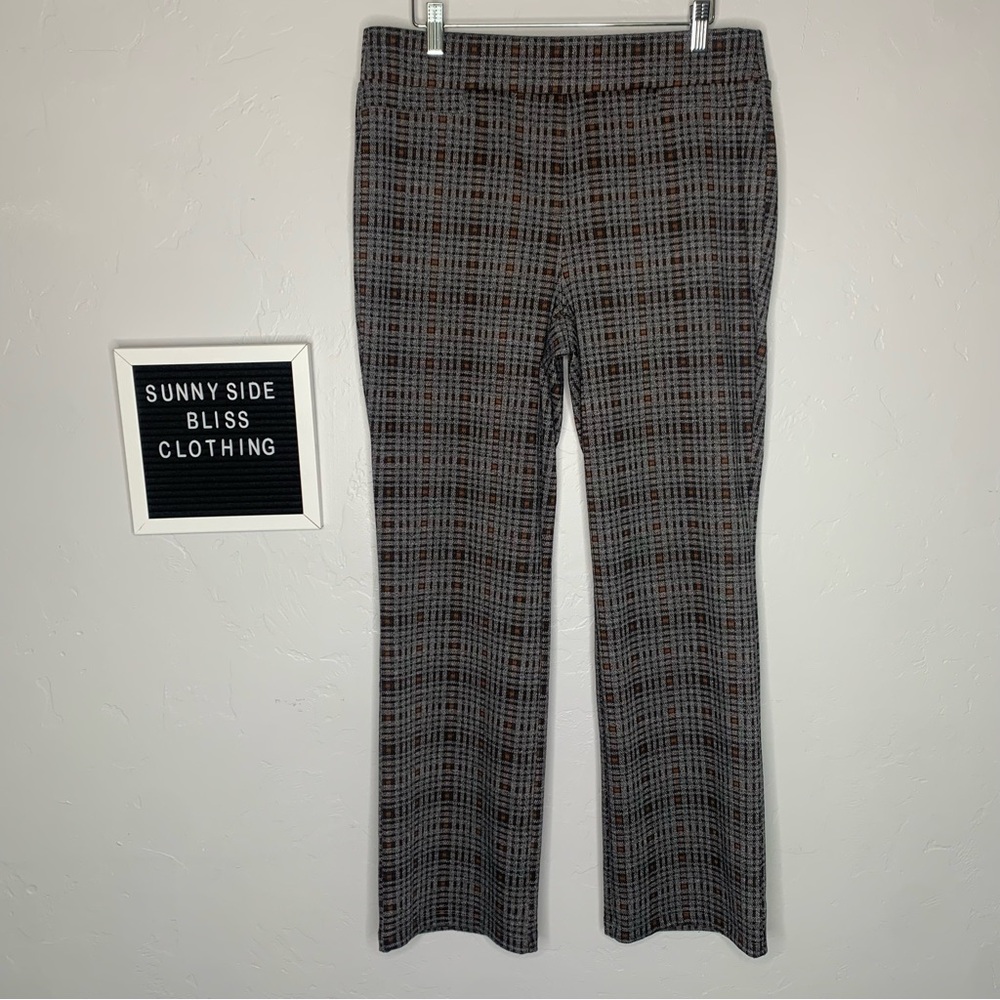 Intro Love The Fit Plaid Stretch Straight Leg Business Pants Women’s PL Petite